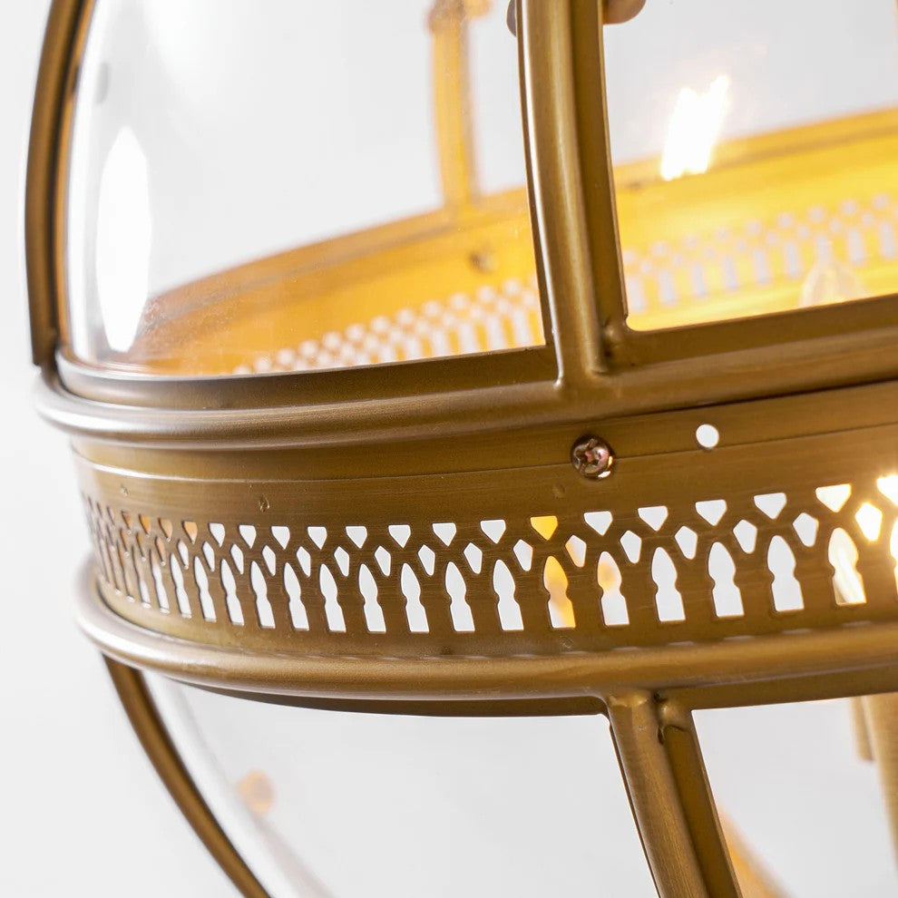 Antique Brass Globe Pendant