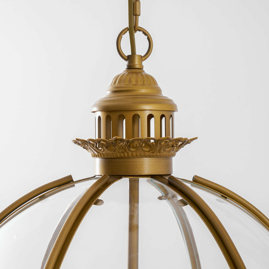 Antique Brass Globe Pendant