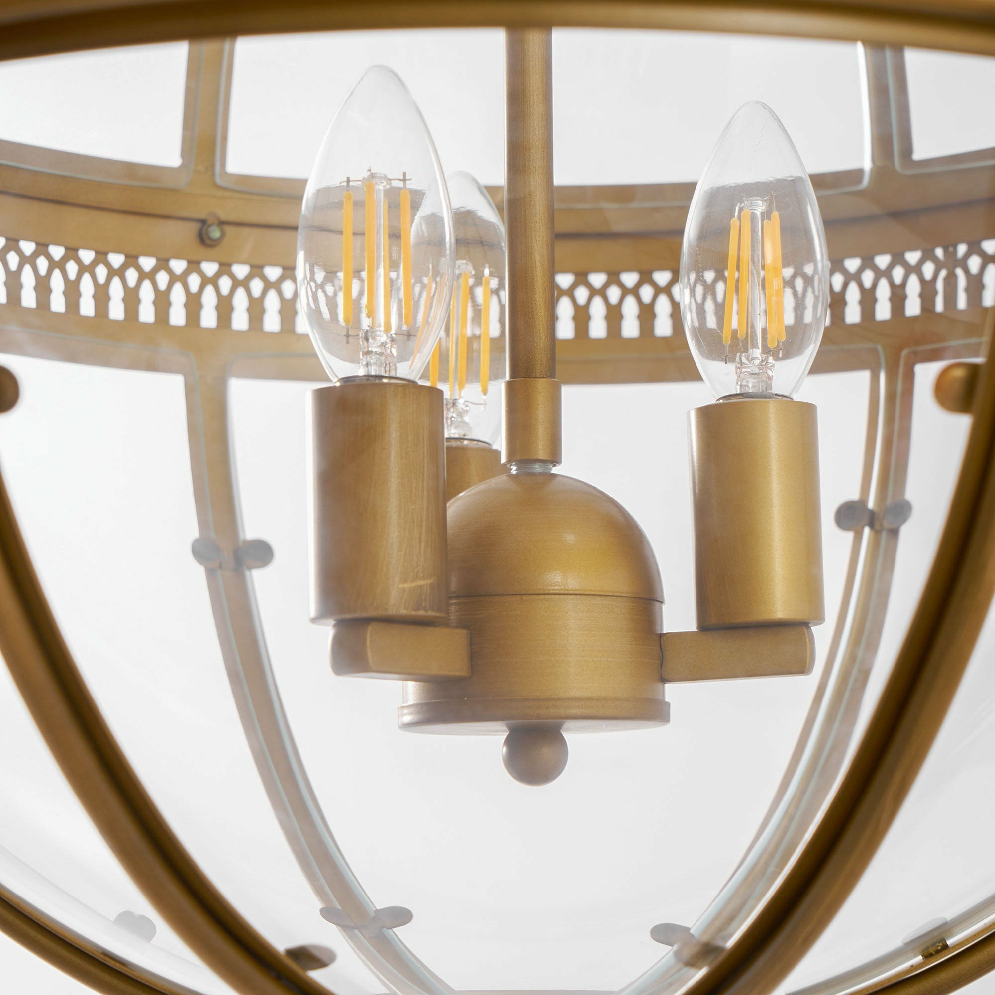 Antique Brass Globe Pendant