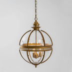 Antique Brass Globe Pendant