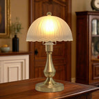Antique Brass Scalloped Desk Light