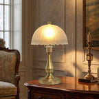 Antique Brass Scalloped Desk Light