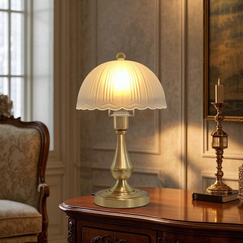 Antique Brass Scalloped Desk Light