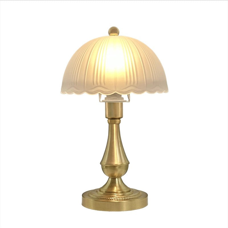 Antique Brass Scalloped Desk Light