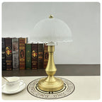 Antique Brass Scalloped Desk Light