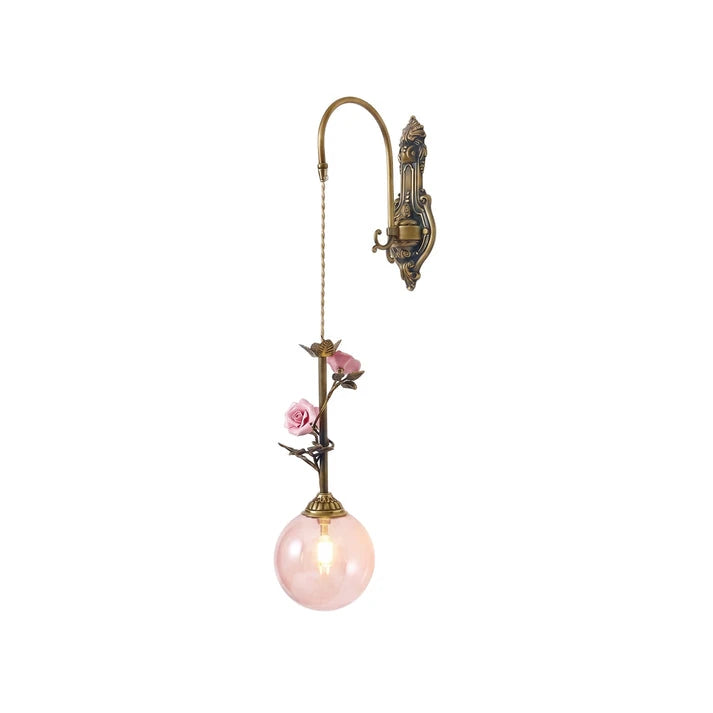 Antique Bronze Rose Wall Sconce