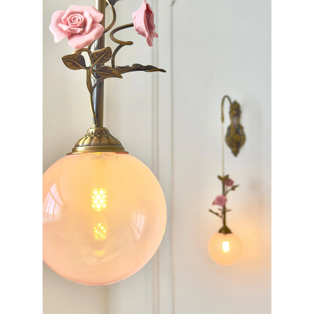 Antique Bronze Rose Wall Sconce