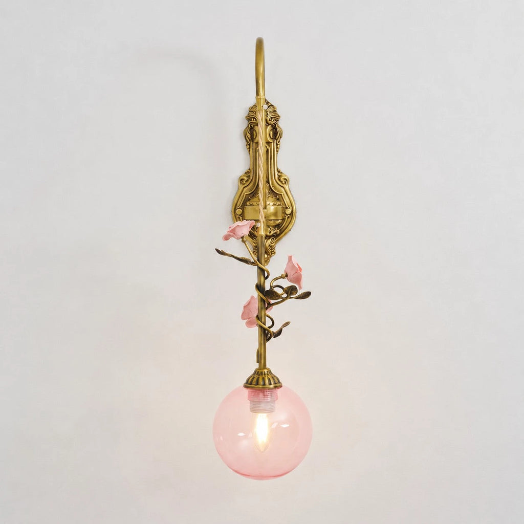 Antique Bronze Rose Wall Sconce