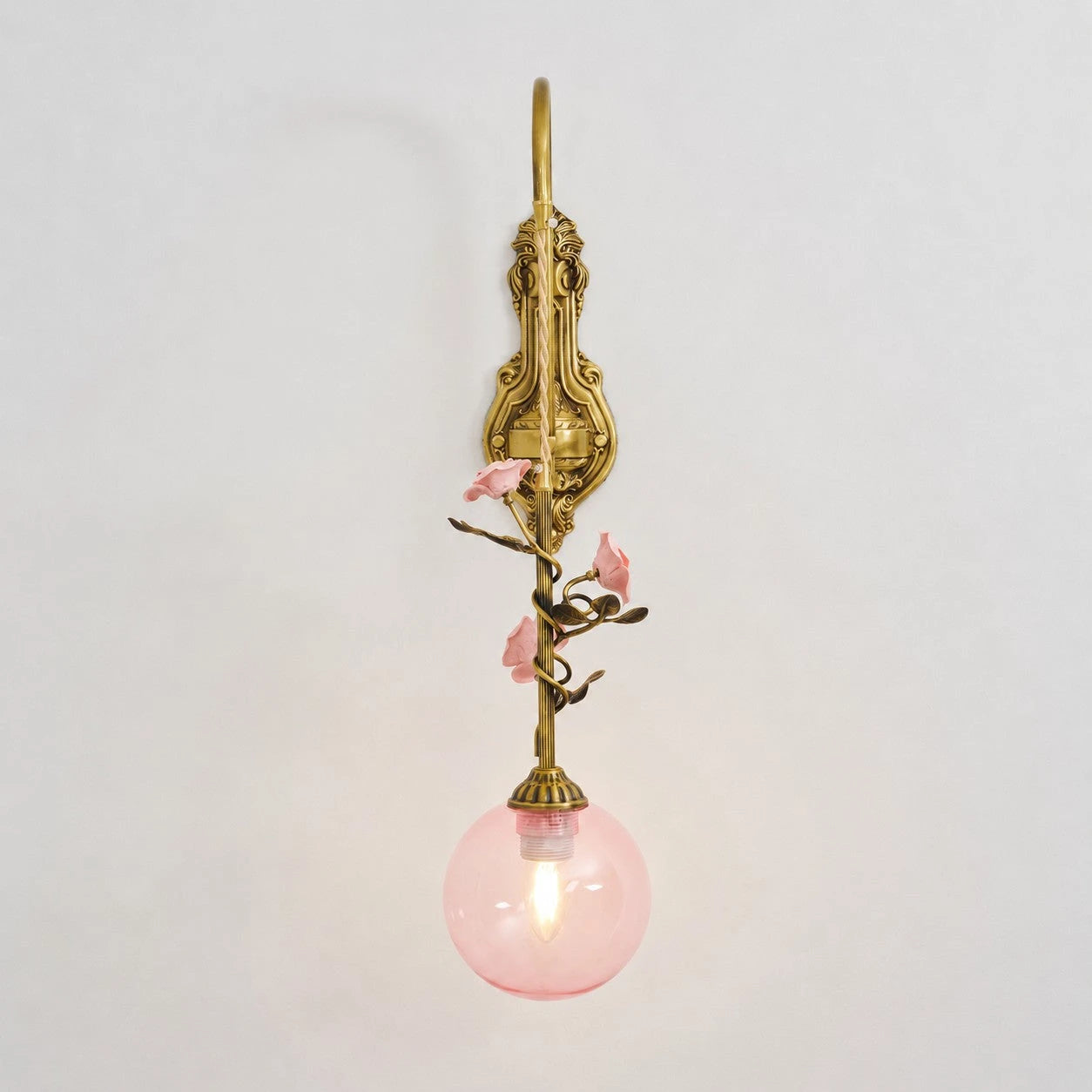 Antique Bronze Rose Wall Sconce