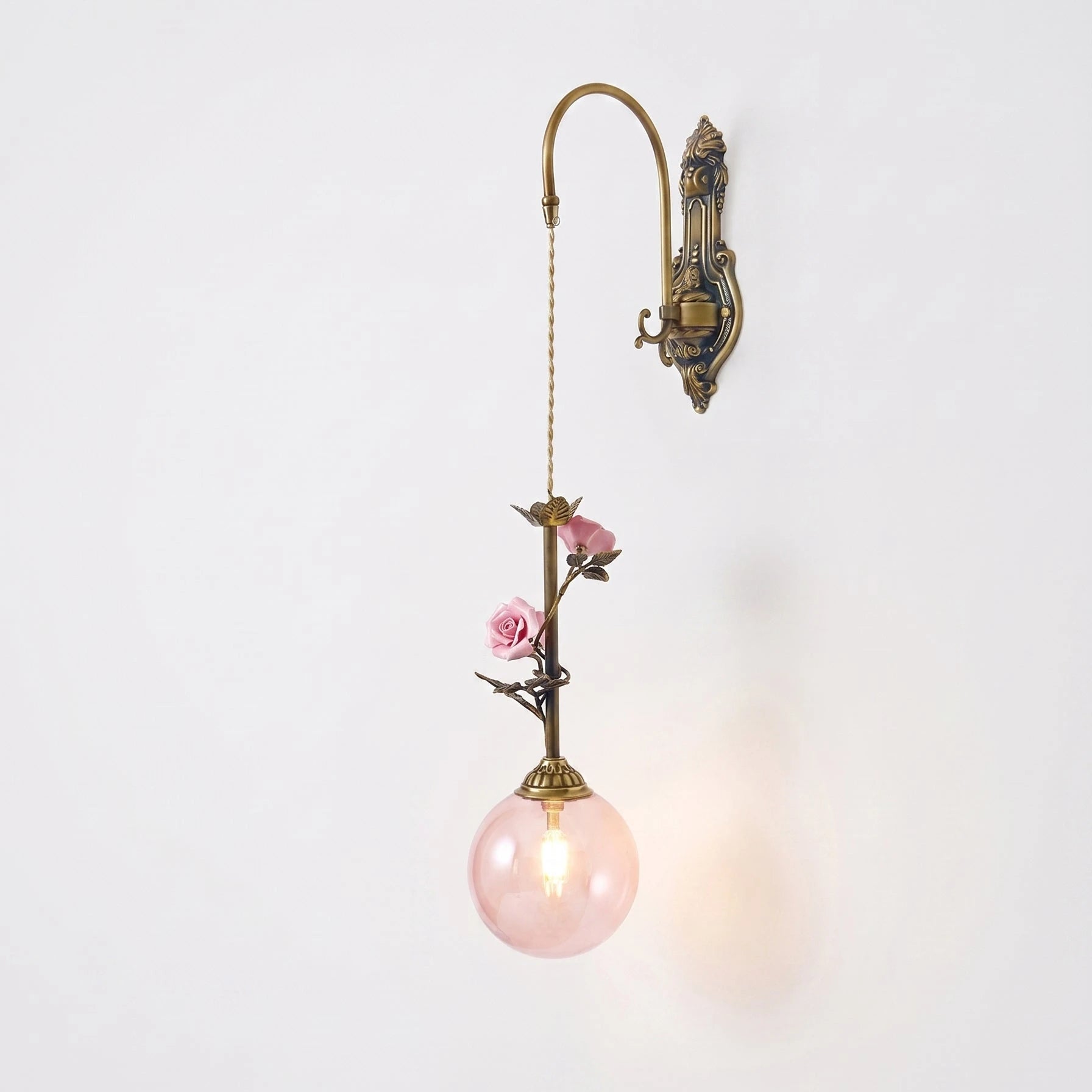 Antique Bronze Rose Wall Sconce