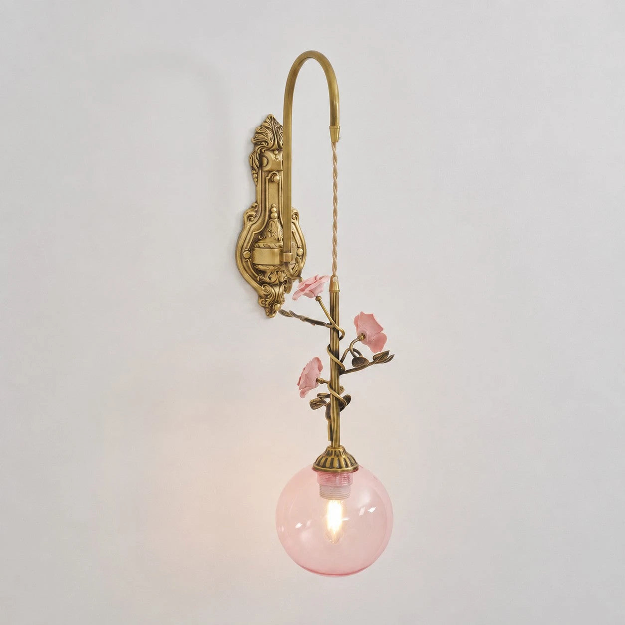 Antique Bronze Rose Wall Sconce