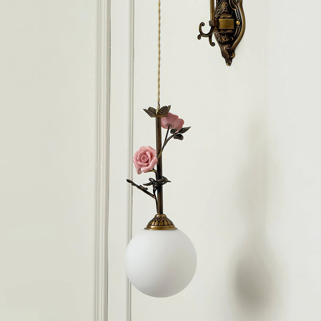 Antique Bronze Rose Wall Sconce