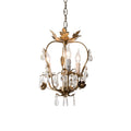 Antique Gold Leaf Crystal Chandelier