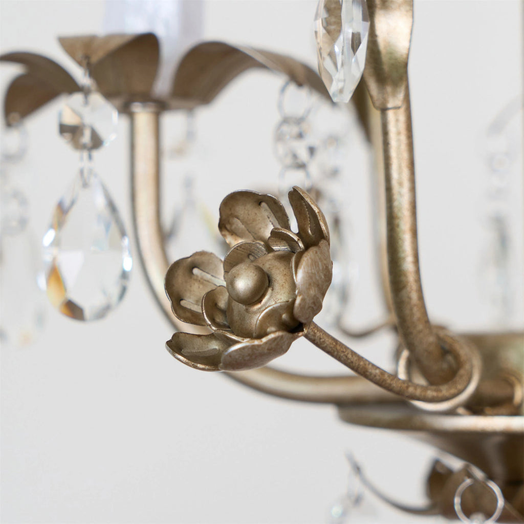 Antique Gold Leaf Crystal Chandelier