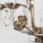 Antique Gold Leaf Crystal Chandelier