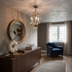 Antique Gold Leaf Crystal Chandelier