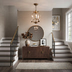 Antique Gold Leaf Crystal Chandelier