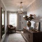 Antique Gold Leaf Crystal Chandelier