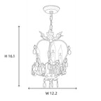 Antique Gold Leaf Crystal Chandelier