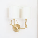 Antler Brass Double Wall Sconce