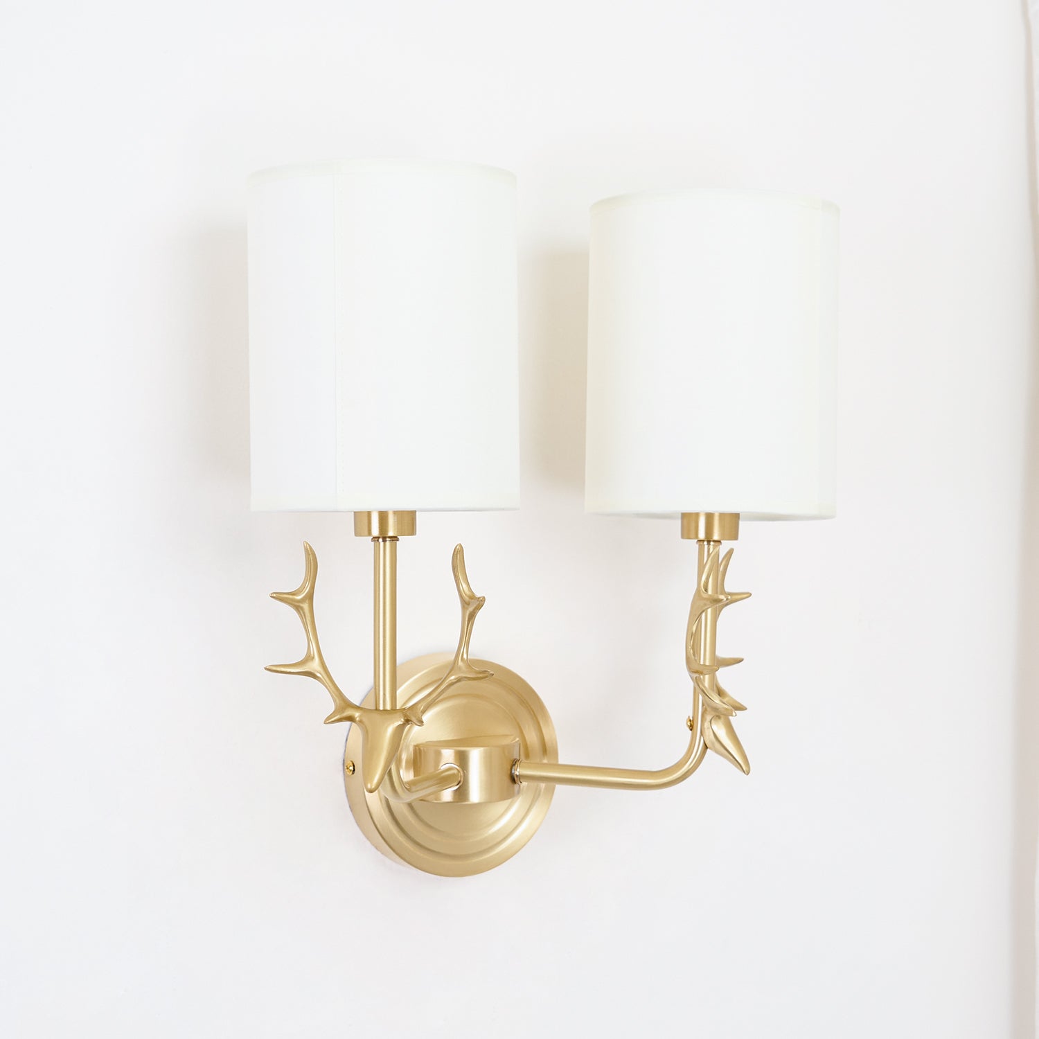 Antler Brass Double Wall Sconce