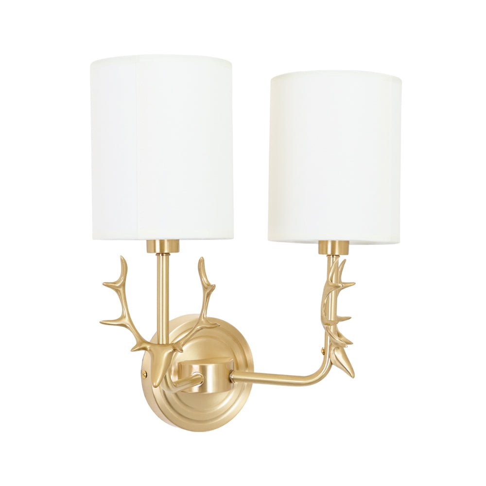 Antler Brass Double Wall Sconce