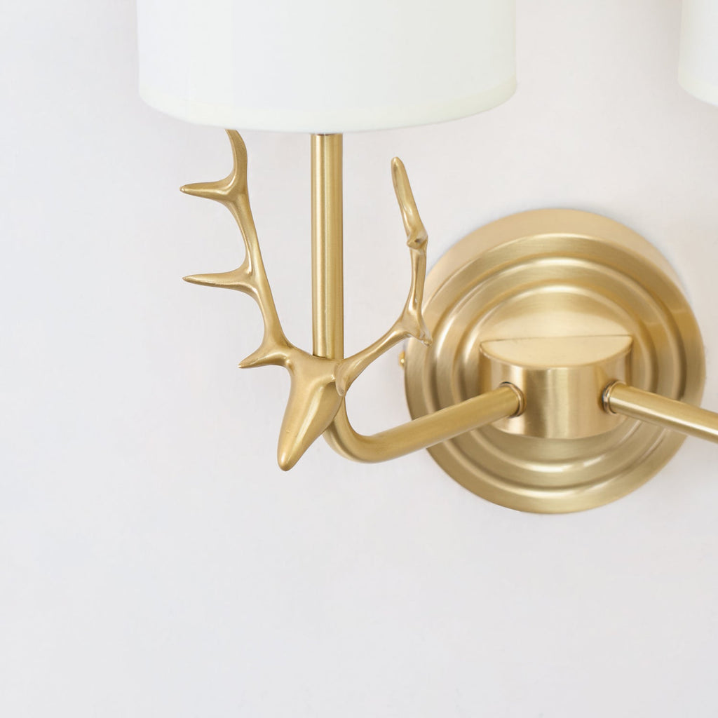 Antler Brass Double Wall Sconce