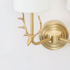 Antler Brass Double Wall Sconce