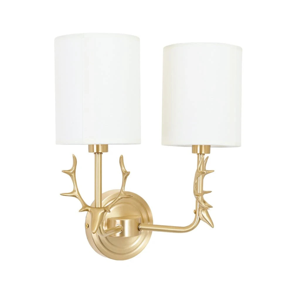 Antler Brass Double Wall Sconce