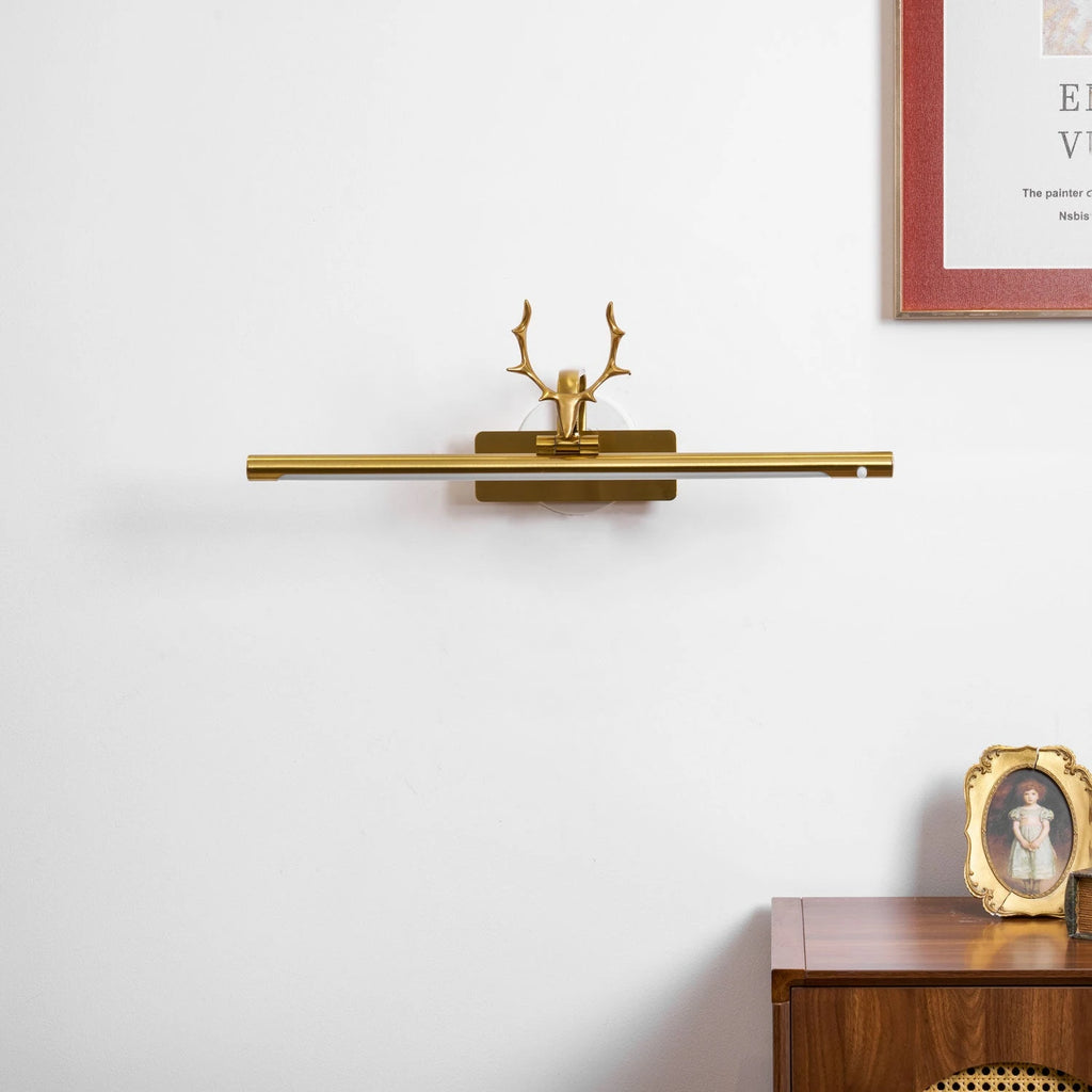 Vintage Brass Antler Wall Light Studio Display