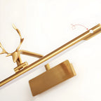 Close Up View of Brass Antler Ornament on Picture Light