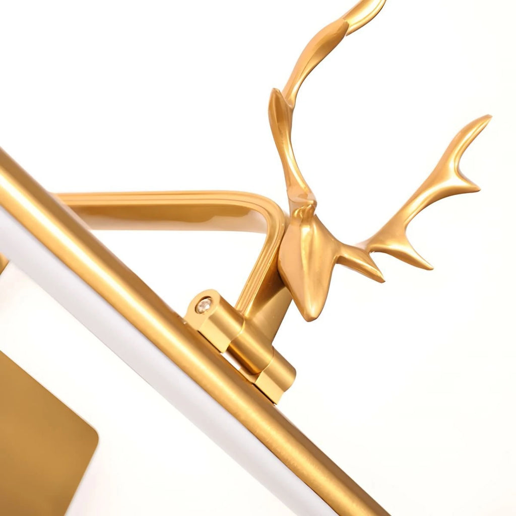 Detail View of Sculptural Brass Antler Decoration