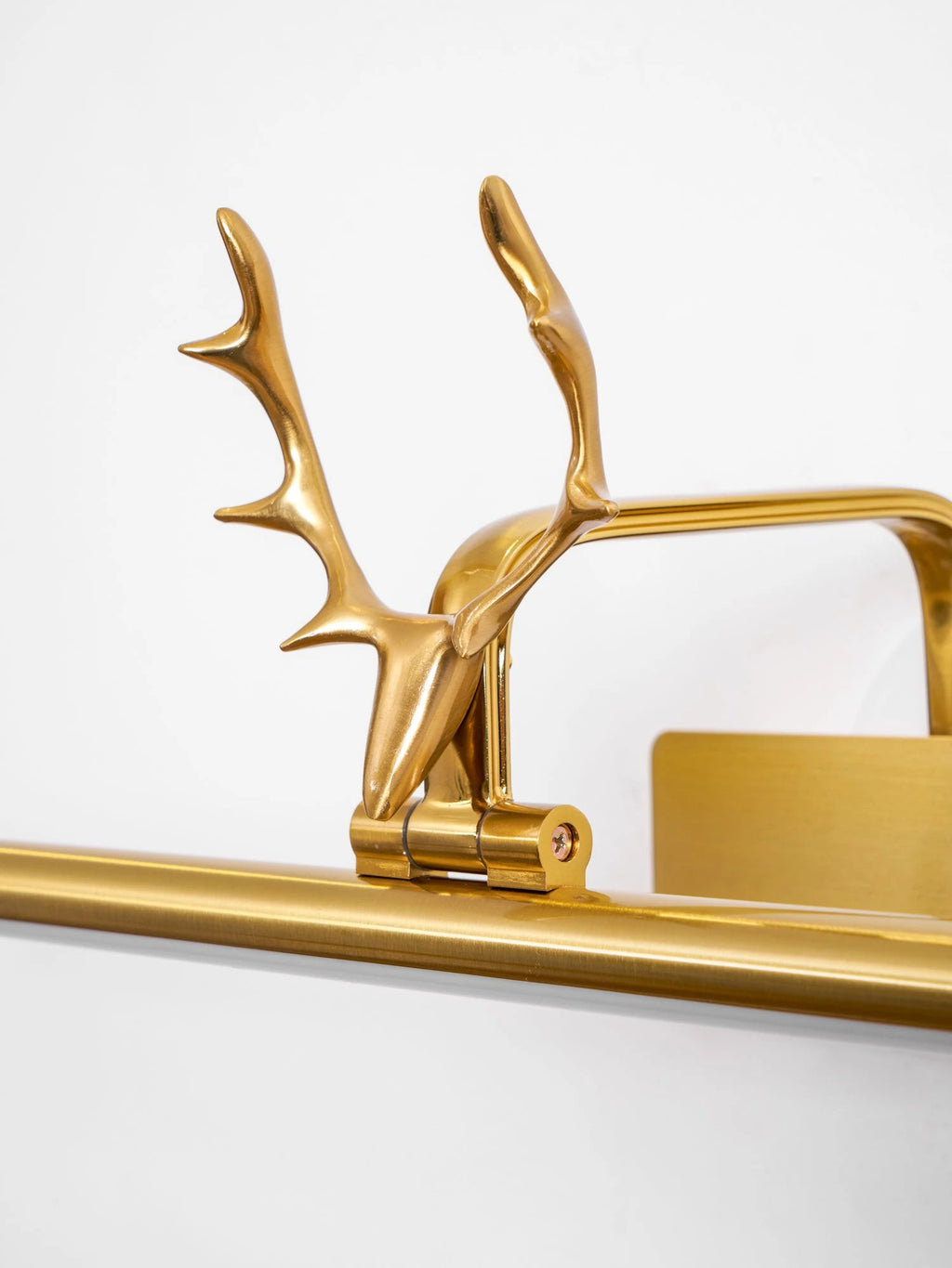 Front View of Brass Antler Picture Light