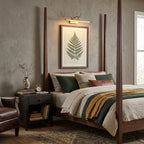 Brass Antler Picture Light Over Bedroom Wall Artwork