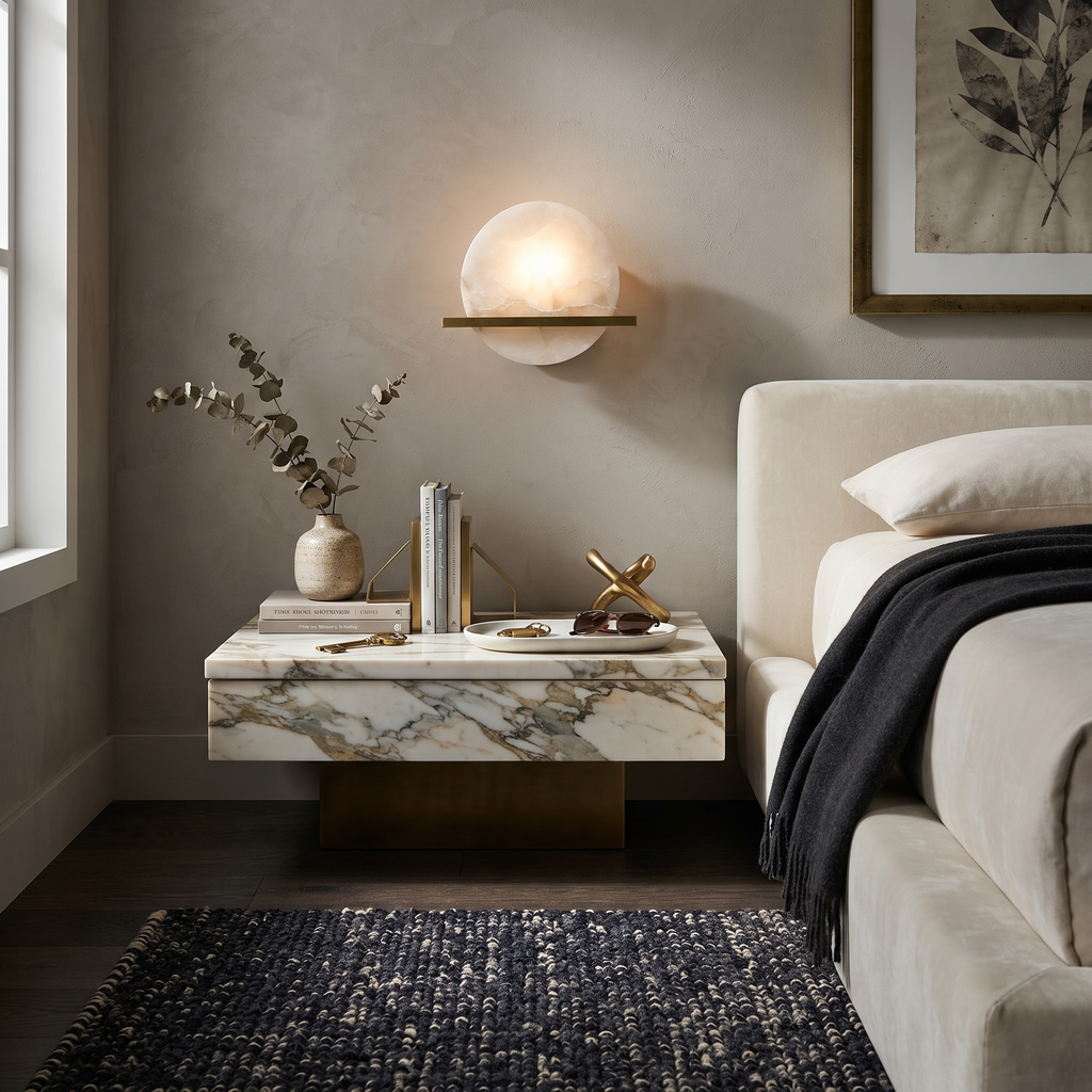 Anya Alabaster Disc Sconce