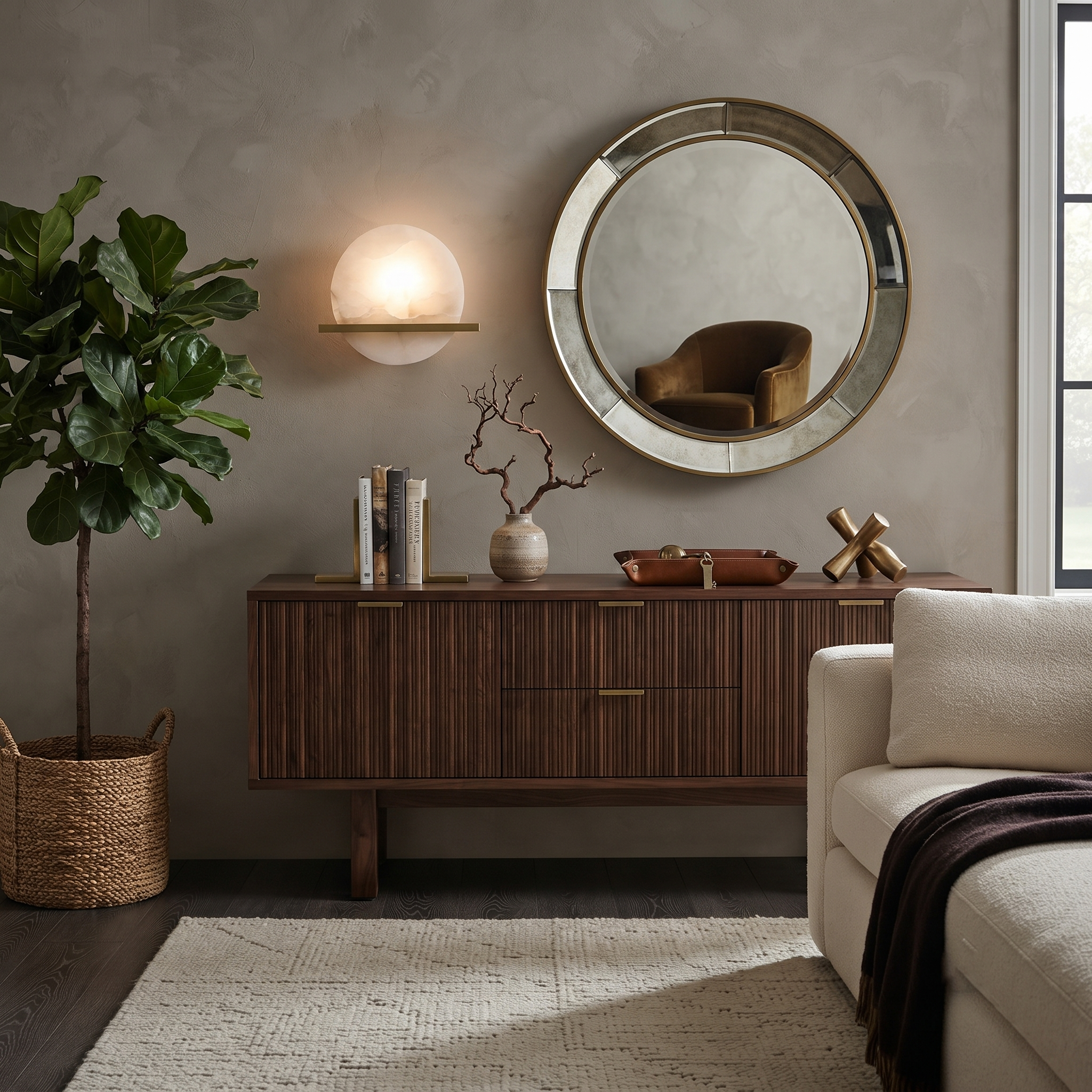 Anya Alabaster Disc Sconce