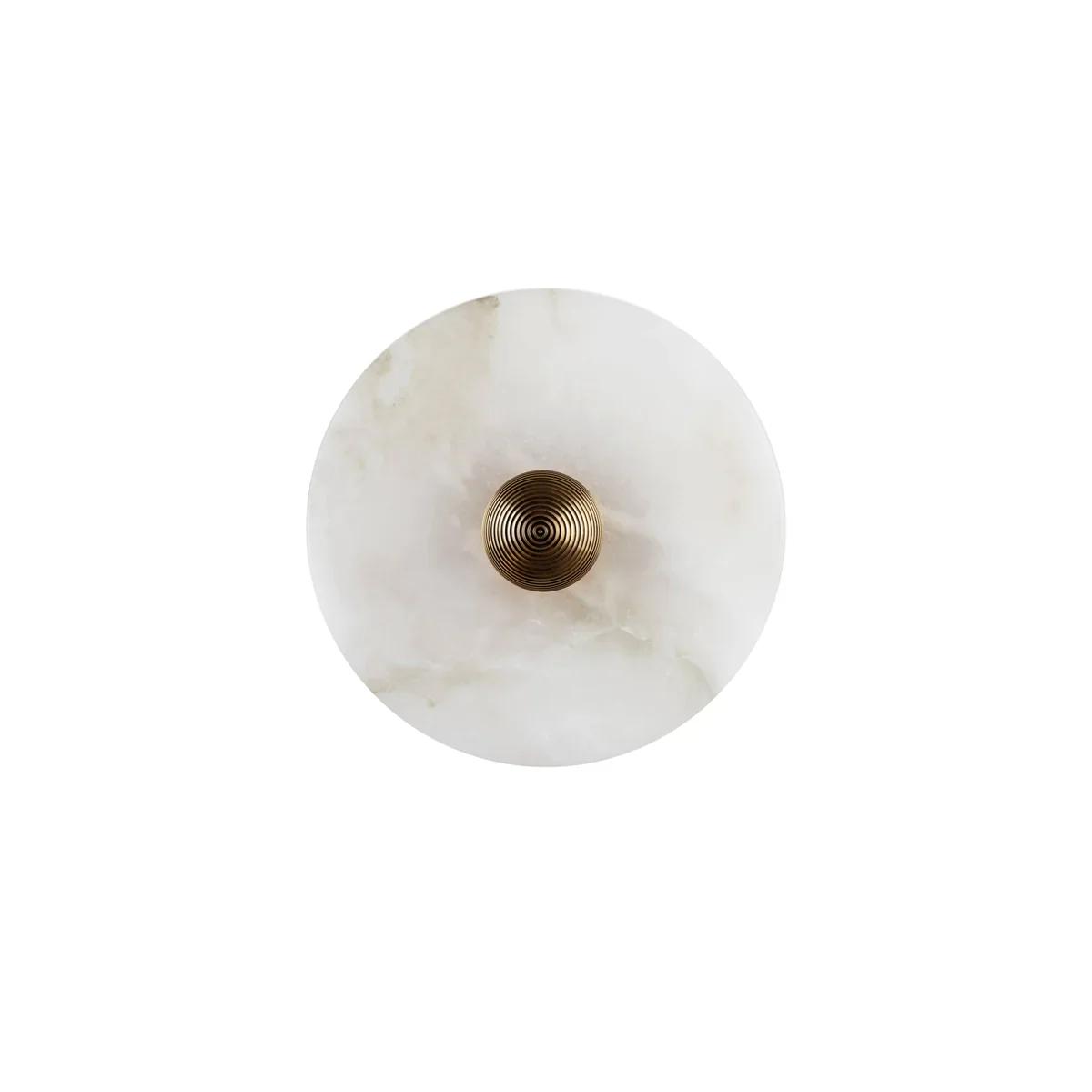 Minimal product shot unlit Solaris round stone wall light white background