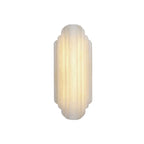 Modern Streamlined Alabaster Art Wall Sconce on Pure White Background