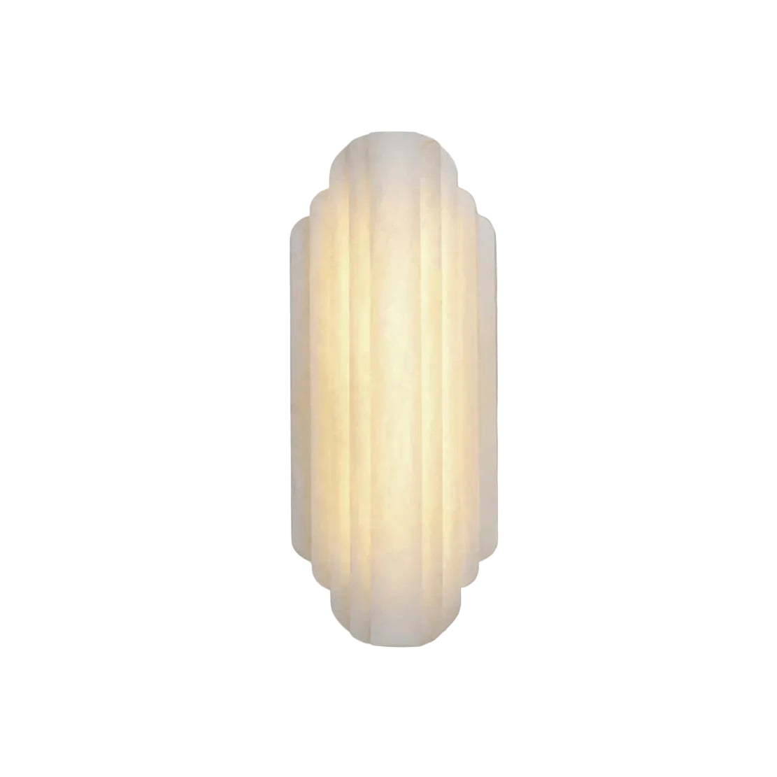 Modern Streamlined Alabaster Art Wall Sconce on Pure White Background