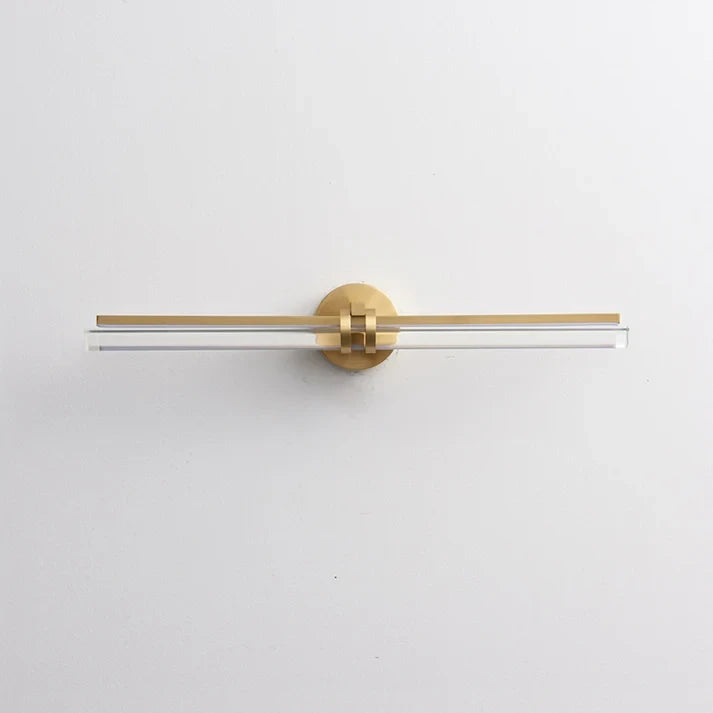 Illuminated Modern Brass Faceted Glass Linear Picture Light Studio Display