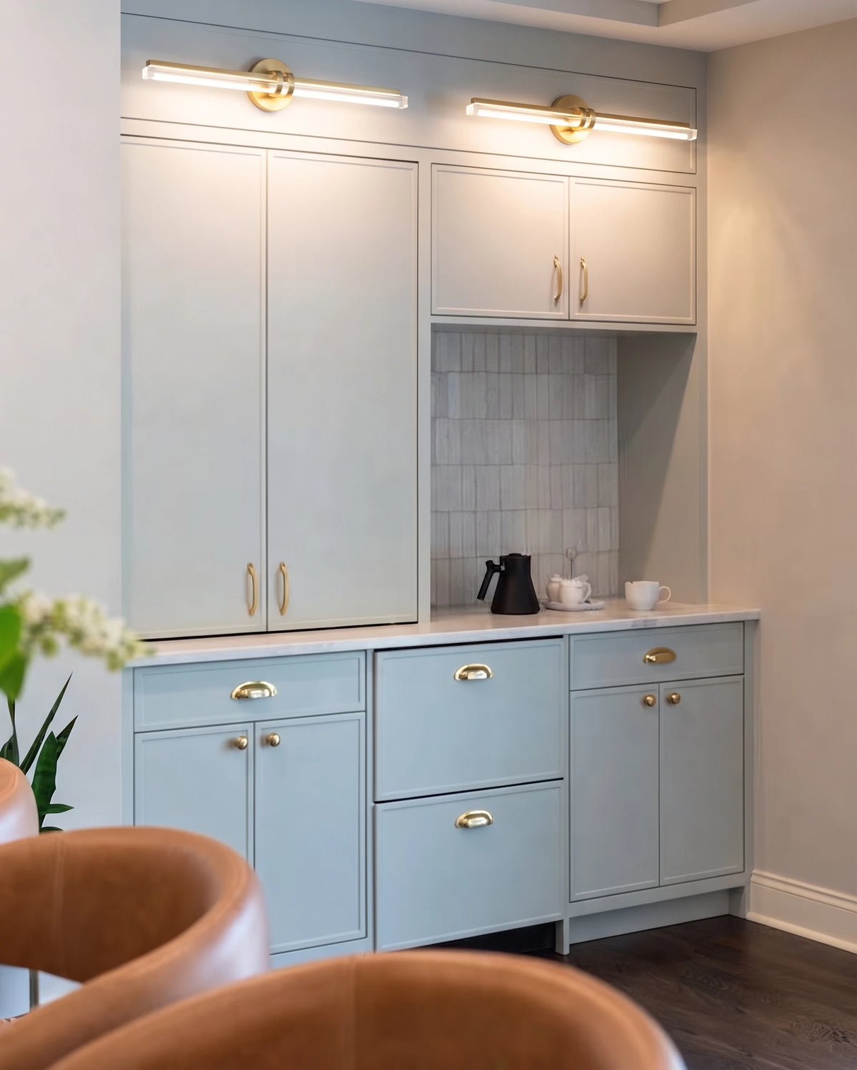 Modern Faceted Glass Wall Sconce in Kitchen Setting