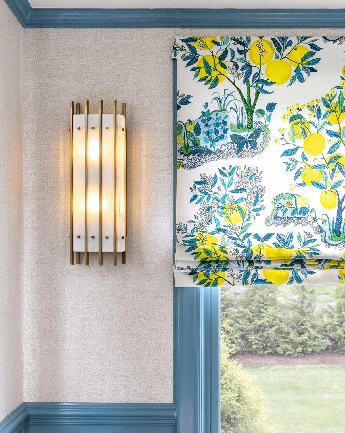 Modern Alabaster Multi-Bar Wall Sconce in Designer Living Area