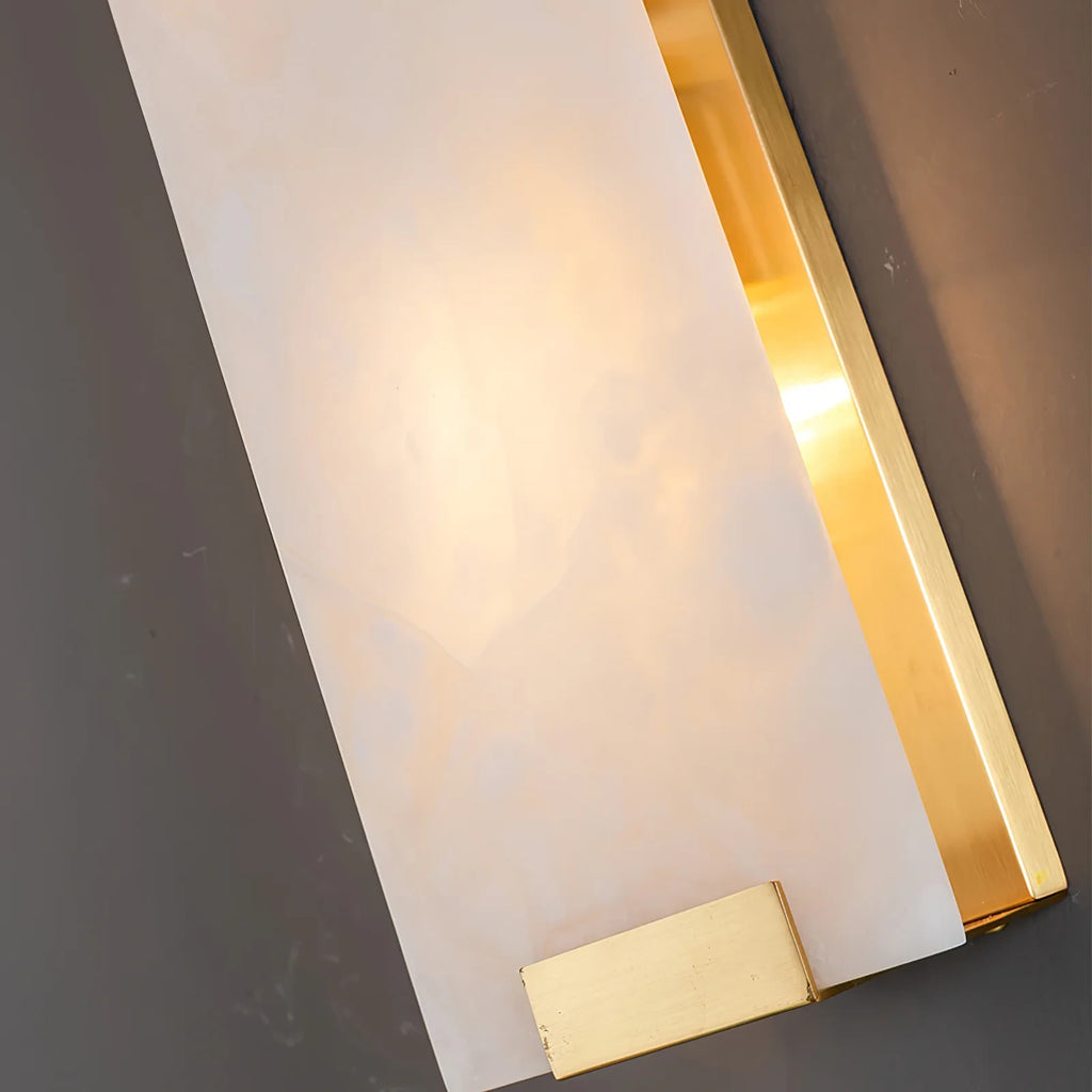 Close Up View of Illuminated Alabaster Stone Natural Veins and Warm Glow Details
