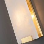 Close Up View of Illuminated Alabaster Stone Natural Veins and Warm Glow Details