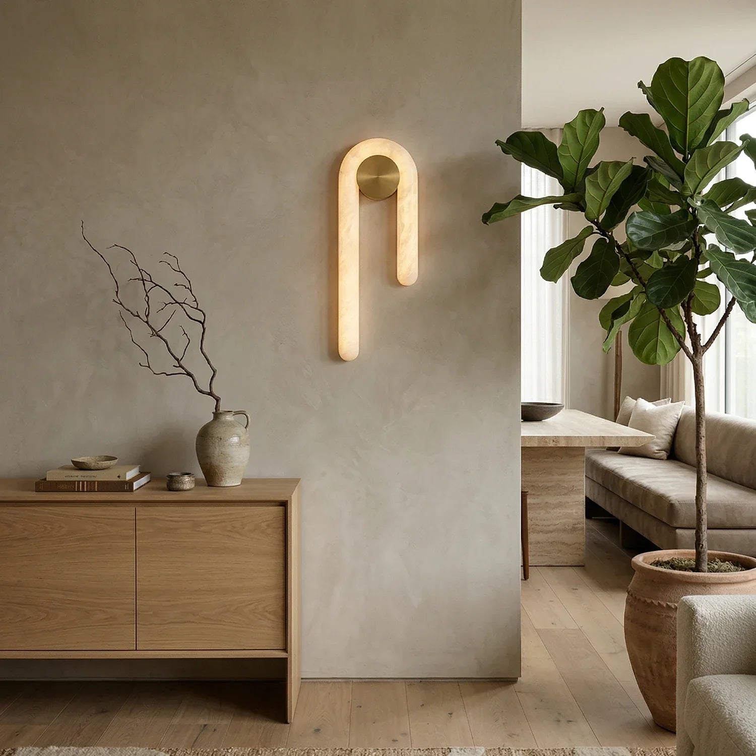 Arlo Loop Alabaster Wall Sconce