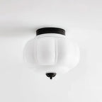 Art Déco Celadon-Deckenlampe mit Rippenstruktur