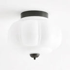 Art Déco Celadon-Deckenlampe mit Rippenstruktur