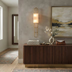 Modern Alabaster Wall Sconce in Elegant Entryway Foyer