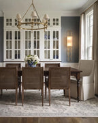 Modern Brass Alabaster Wall Sconce in Formal Dining Room
