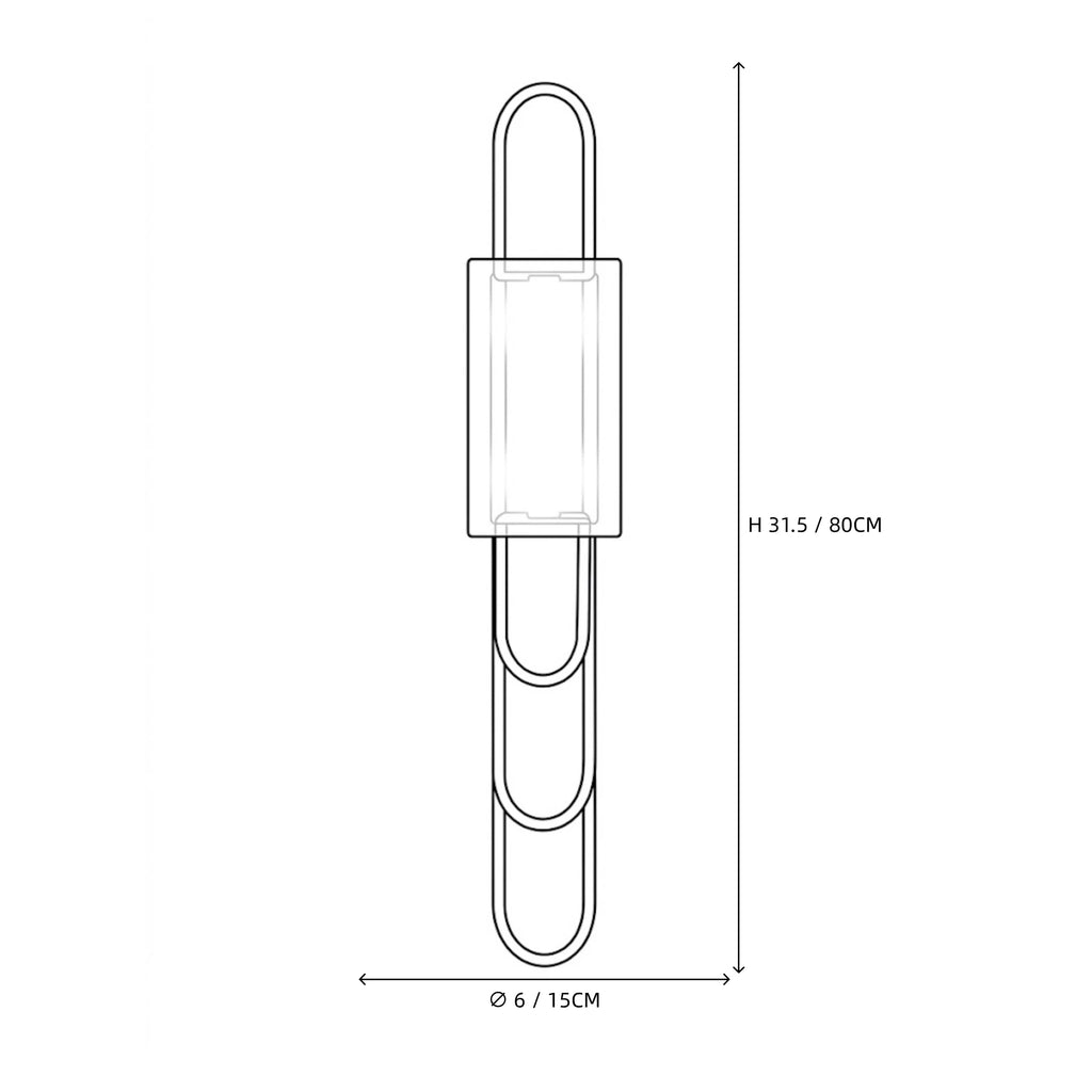 Modern Brass and Alabaster Wall Sconce Line Art Dimension Diagram